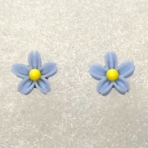 Blue & Yellow Flower Stud Earrings